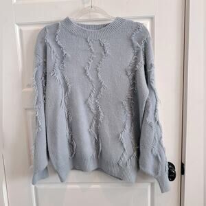 Allison New York Fringe Balloon Sleeve Sweater